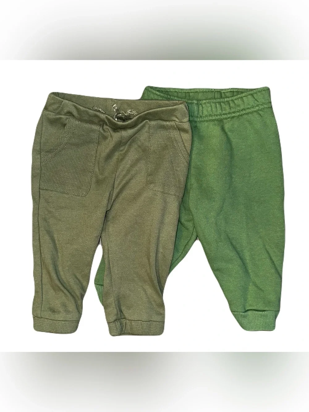 Garanimals & Baby Essentials Olive & Green Pull-On Joggers - 2 Pack 6-9m